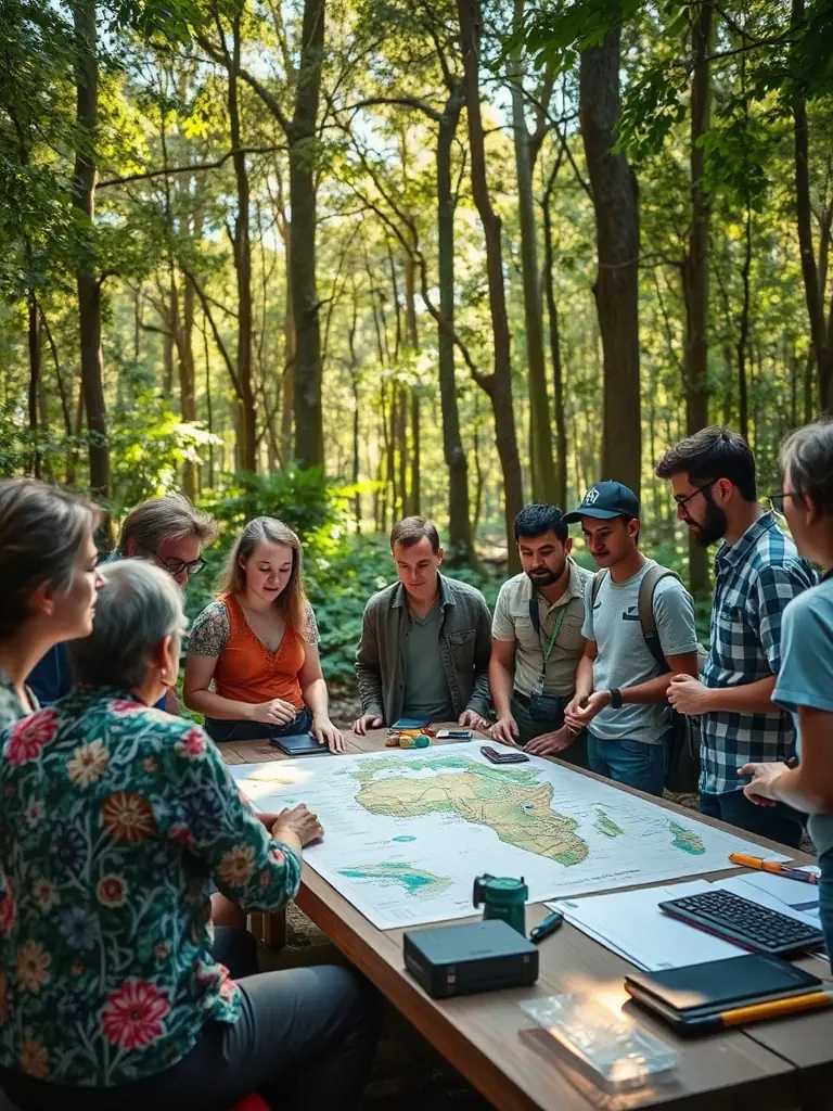 A picture of members of the organization participating in a community outreach program, educating local residents about the importance of wildlife conservation and responsible hunting.